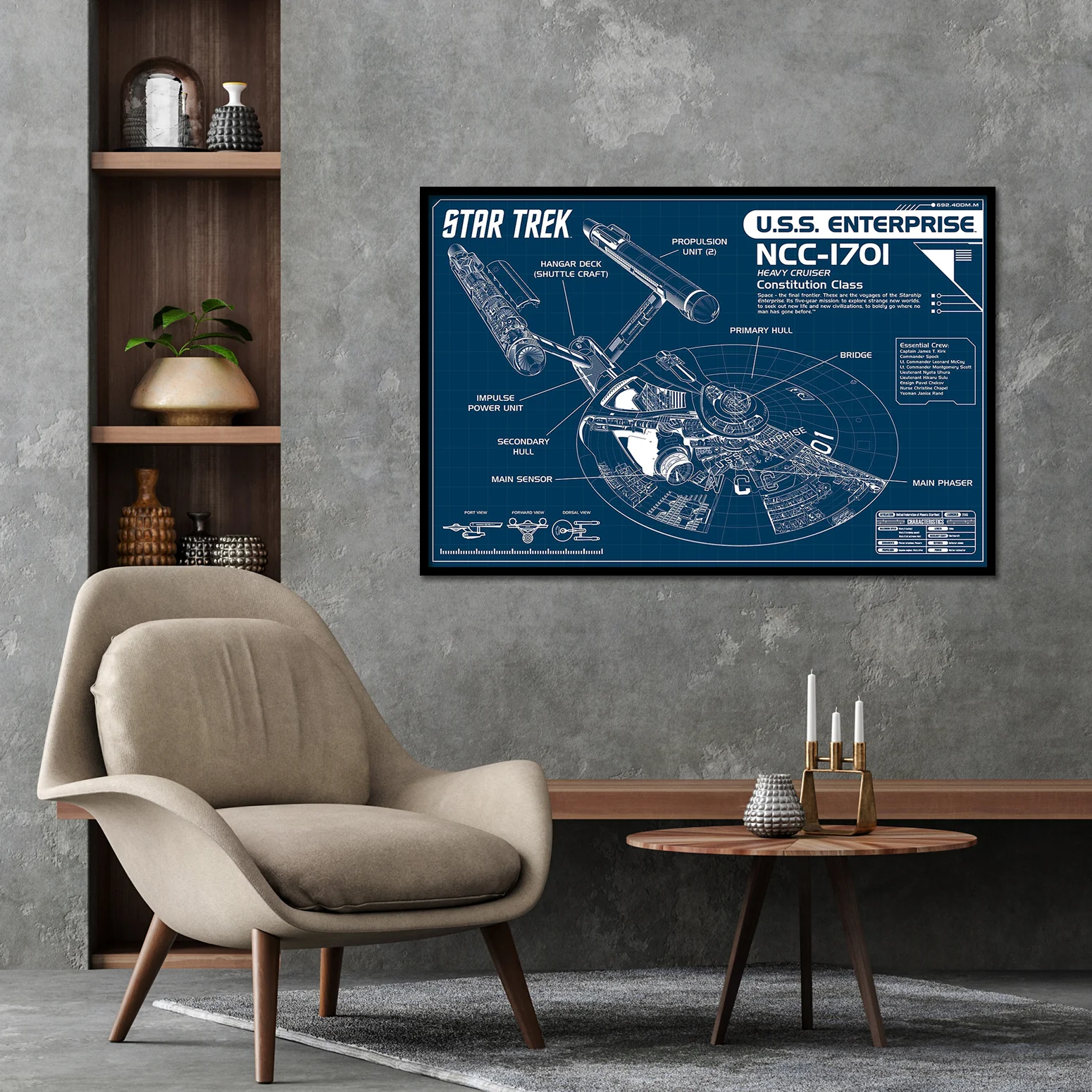 Star Trek Poster NCC-1701 Blueprint - Image 2