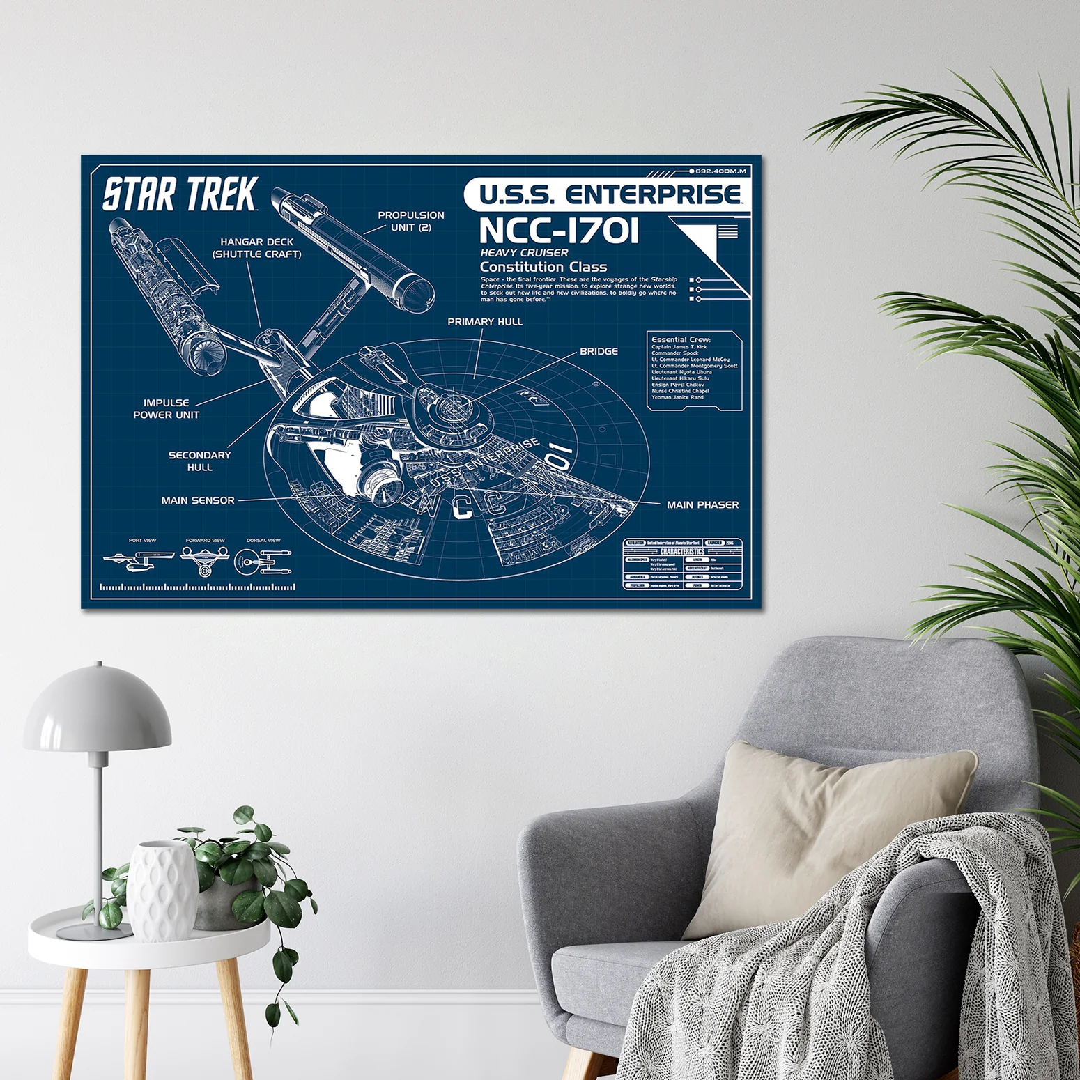 Star Trek Poster NCC-1701 Blueprint - Image 3