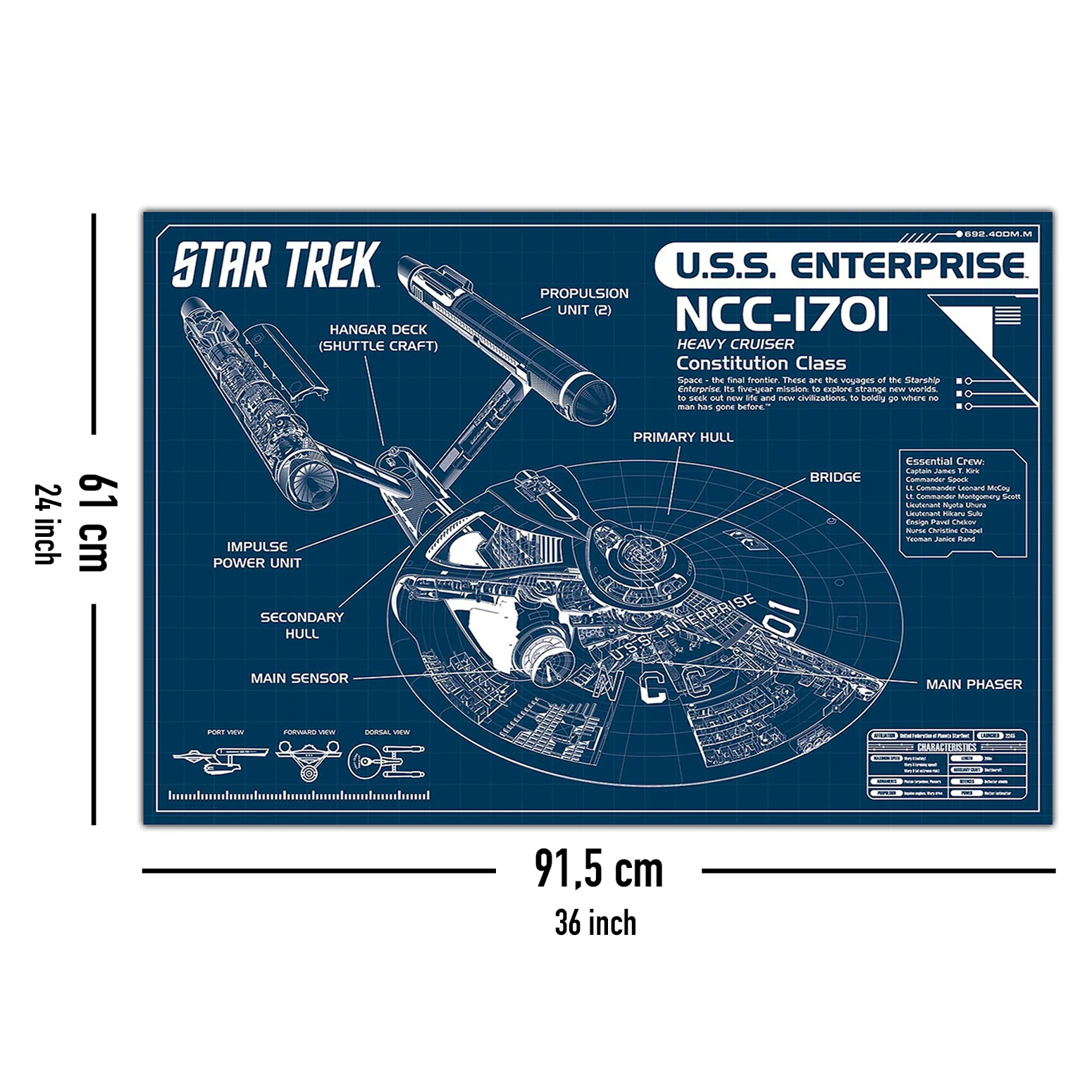 Star Trek Poster NCC-1701 Blueprint - Image 5