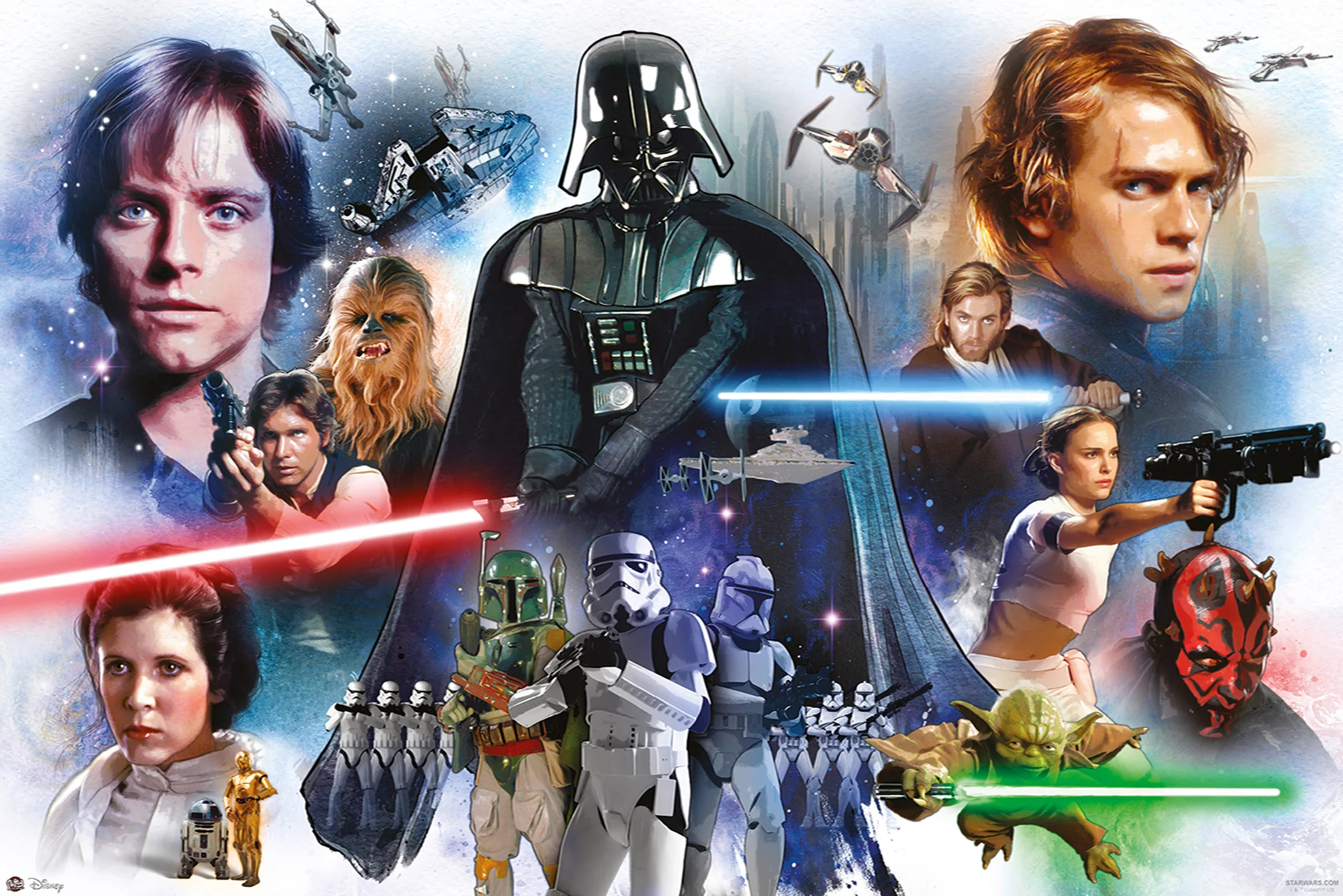 Star Wars Poster Episode 1 bis 6 Charaktere