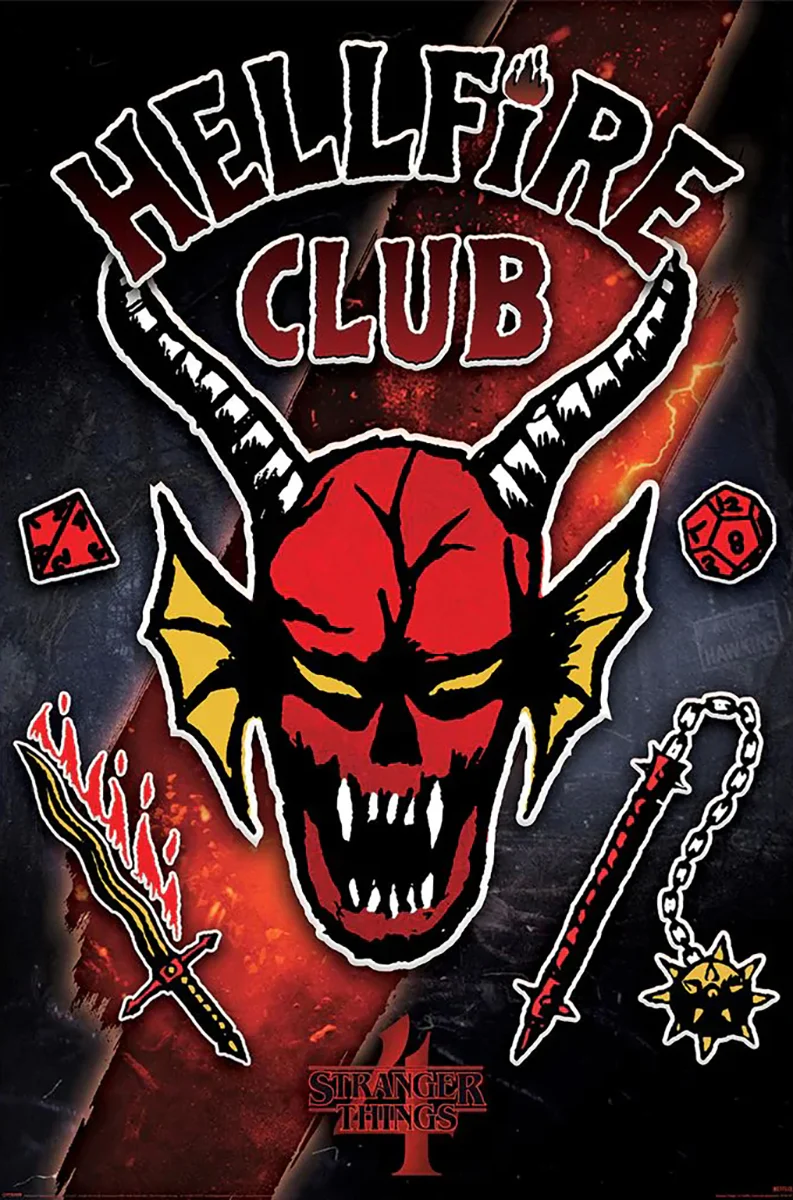 Stranger Things 4 Poster Hellfire Club Emblem Rift
