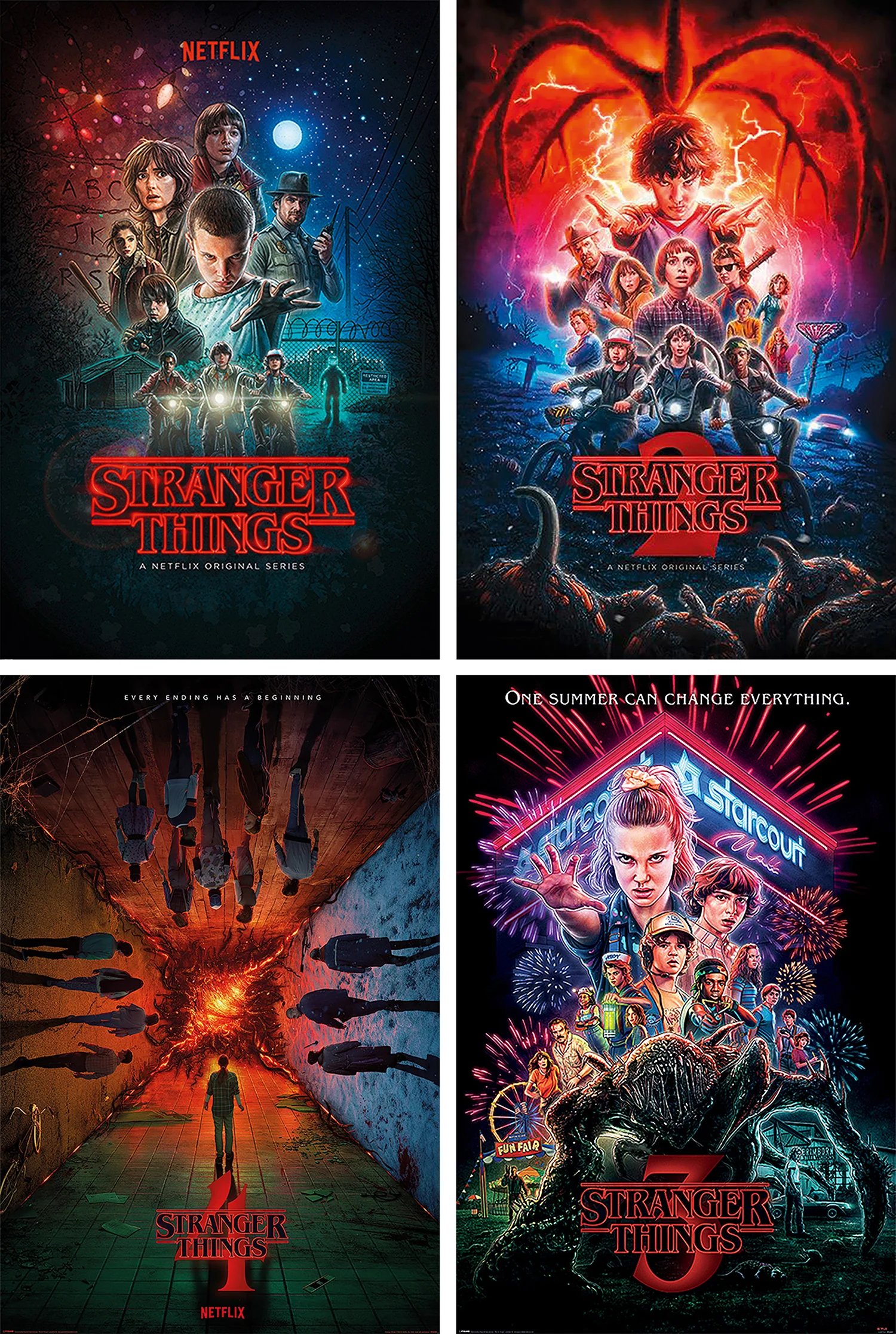 Stranger Things Poster 4er-Set