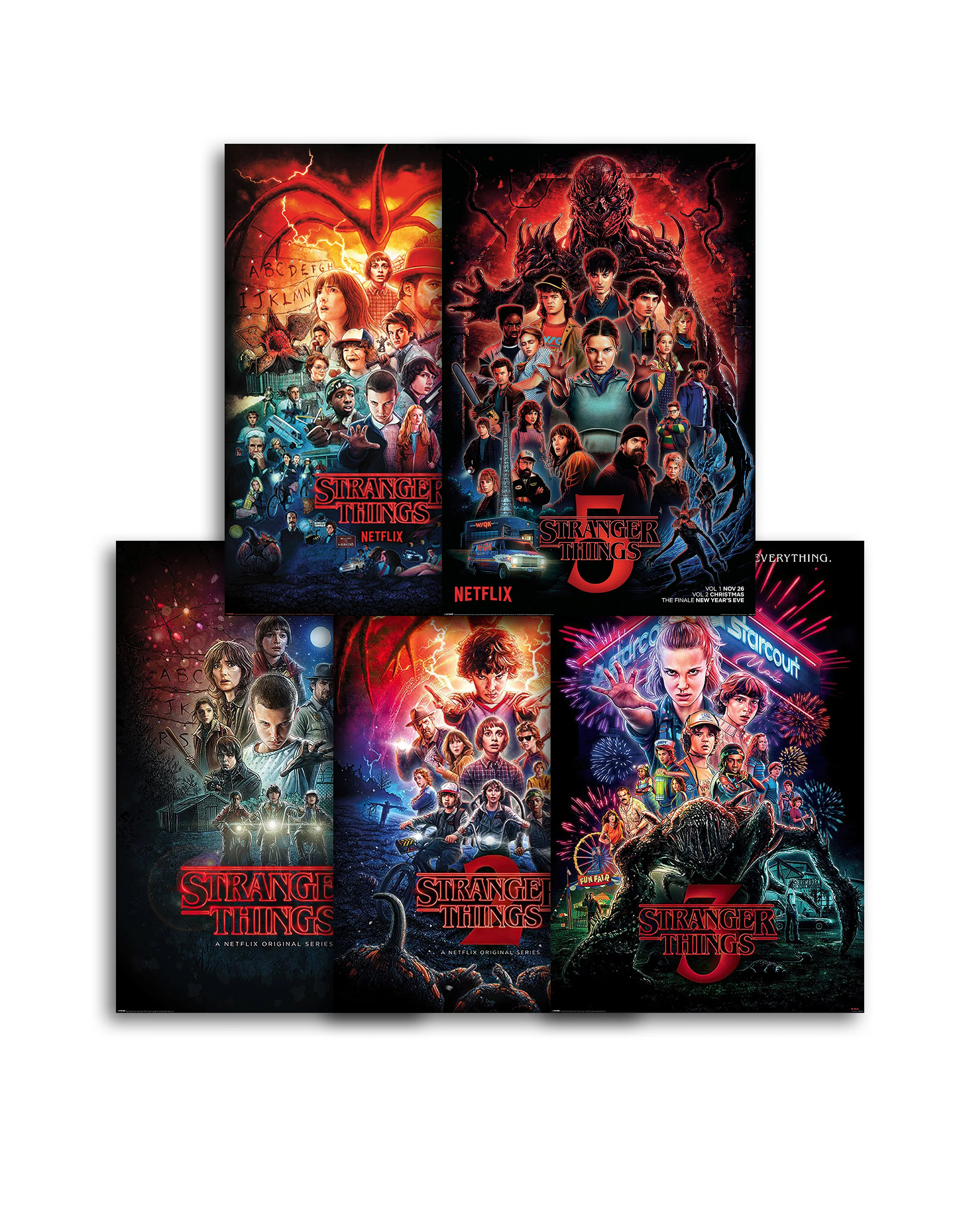 Stranger Things - Staffel 5 Poster 5er Set #2 - (5 Plakate der 5 Seasons)
