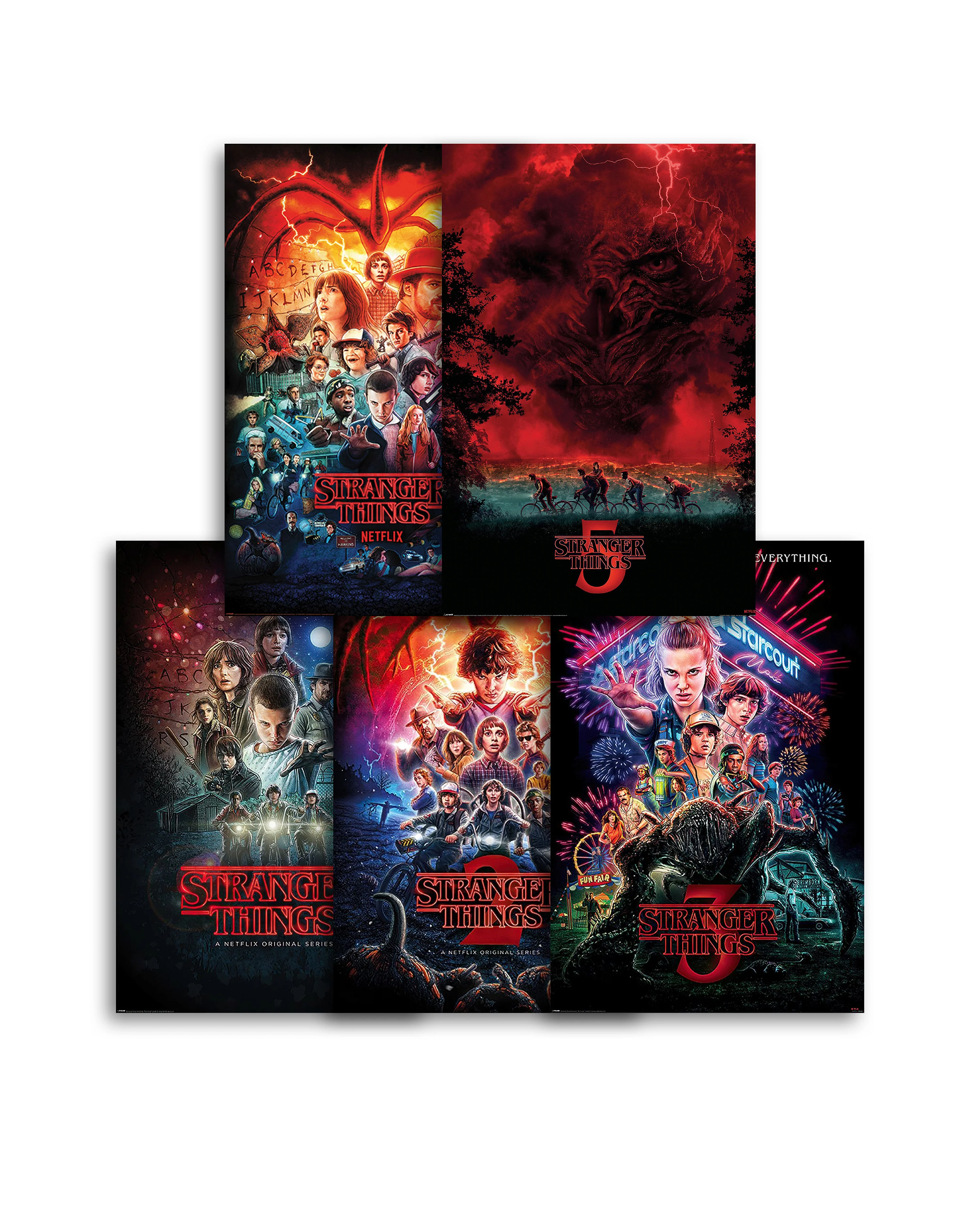 Stranger Things Poster 5er Set 5 Plakate der 5 Seasons