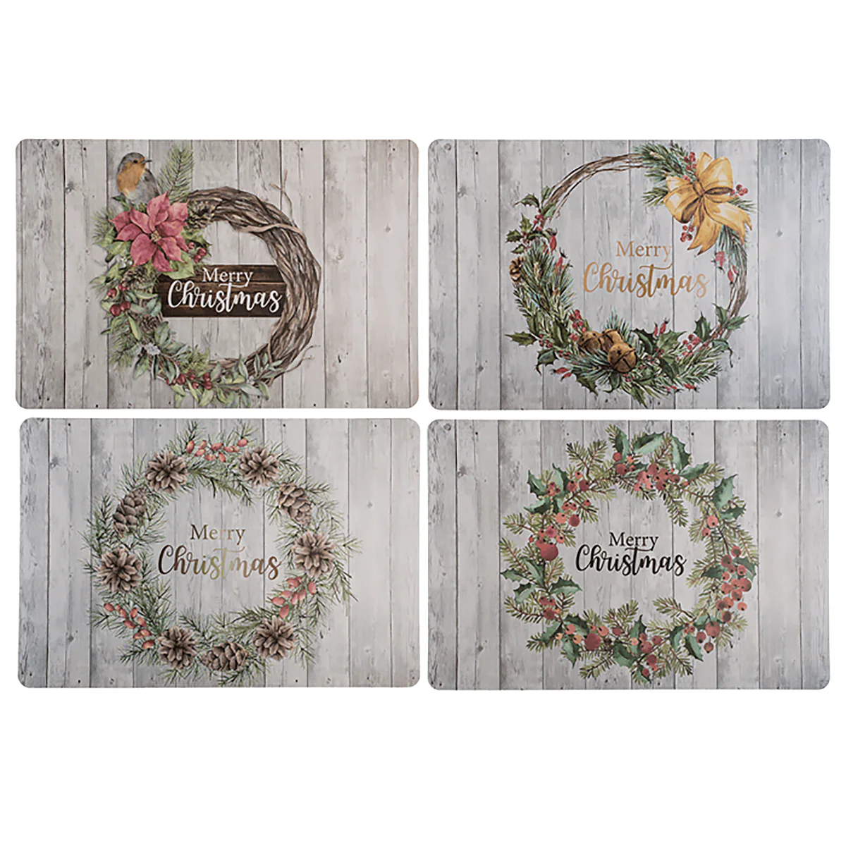 Tischsets Merry Christmas Cottage Weihnachten, 4er Set - Image 6