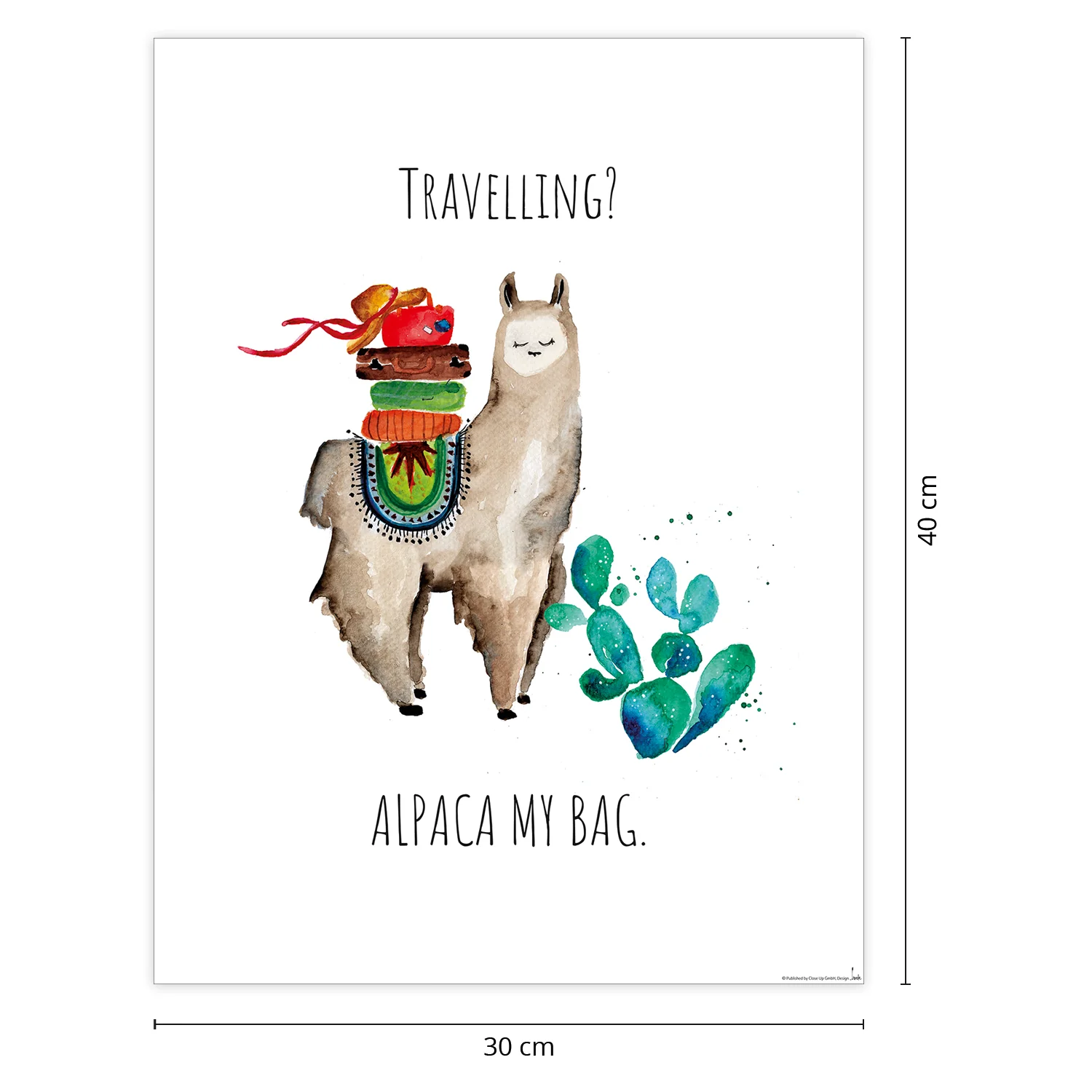 Travelling? Alpaca My Bag Kunstdruck - Image 3