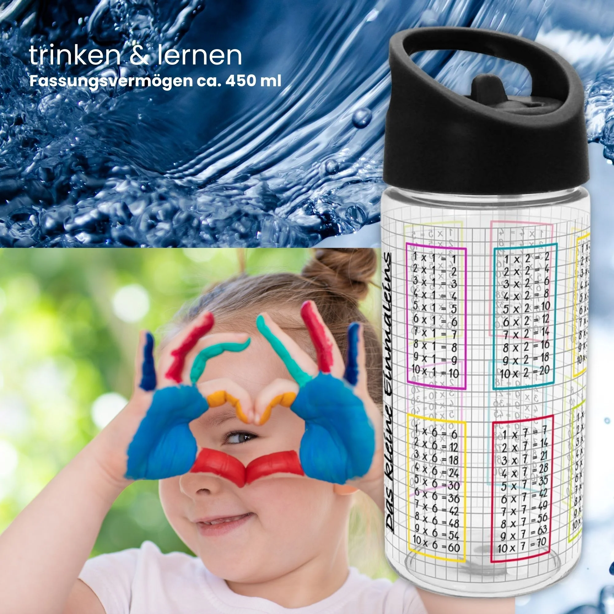Trinkflasche Kleines 1 x 1 mit Trinkhalm - Image 5