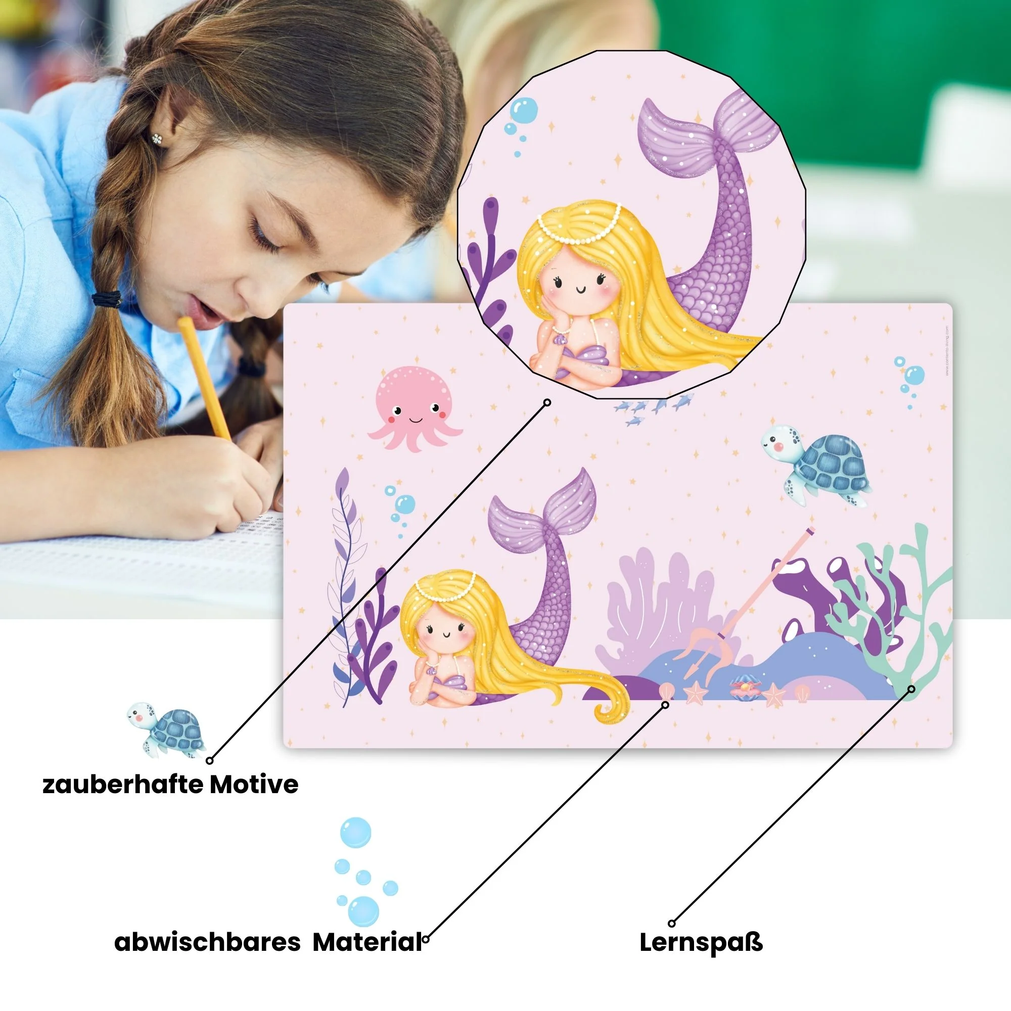 Unterwasser und Meerjungfrau Schreibtischunterlage - Image 3