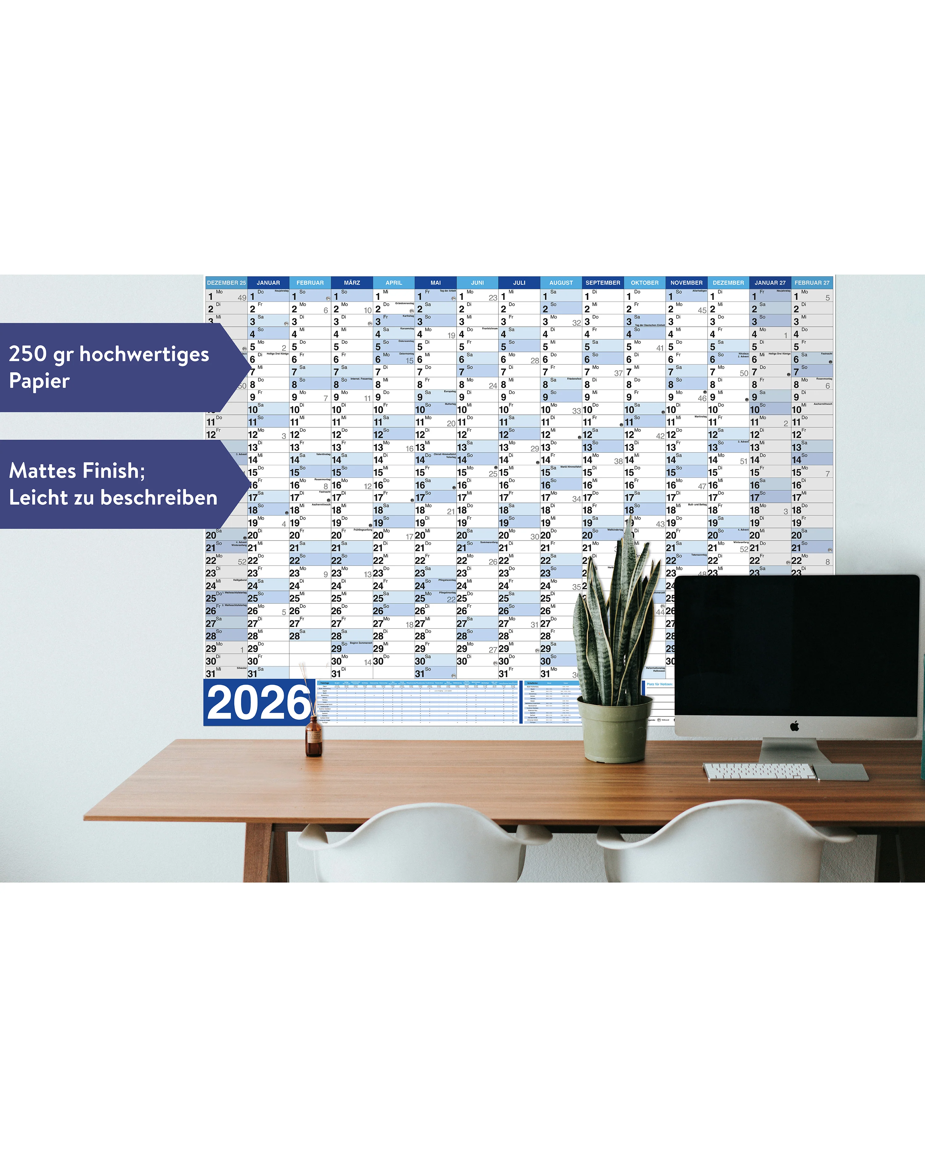 Wandkalender XXL Poster 2026 Papier 250 gr. / matt - Image 3