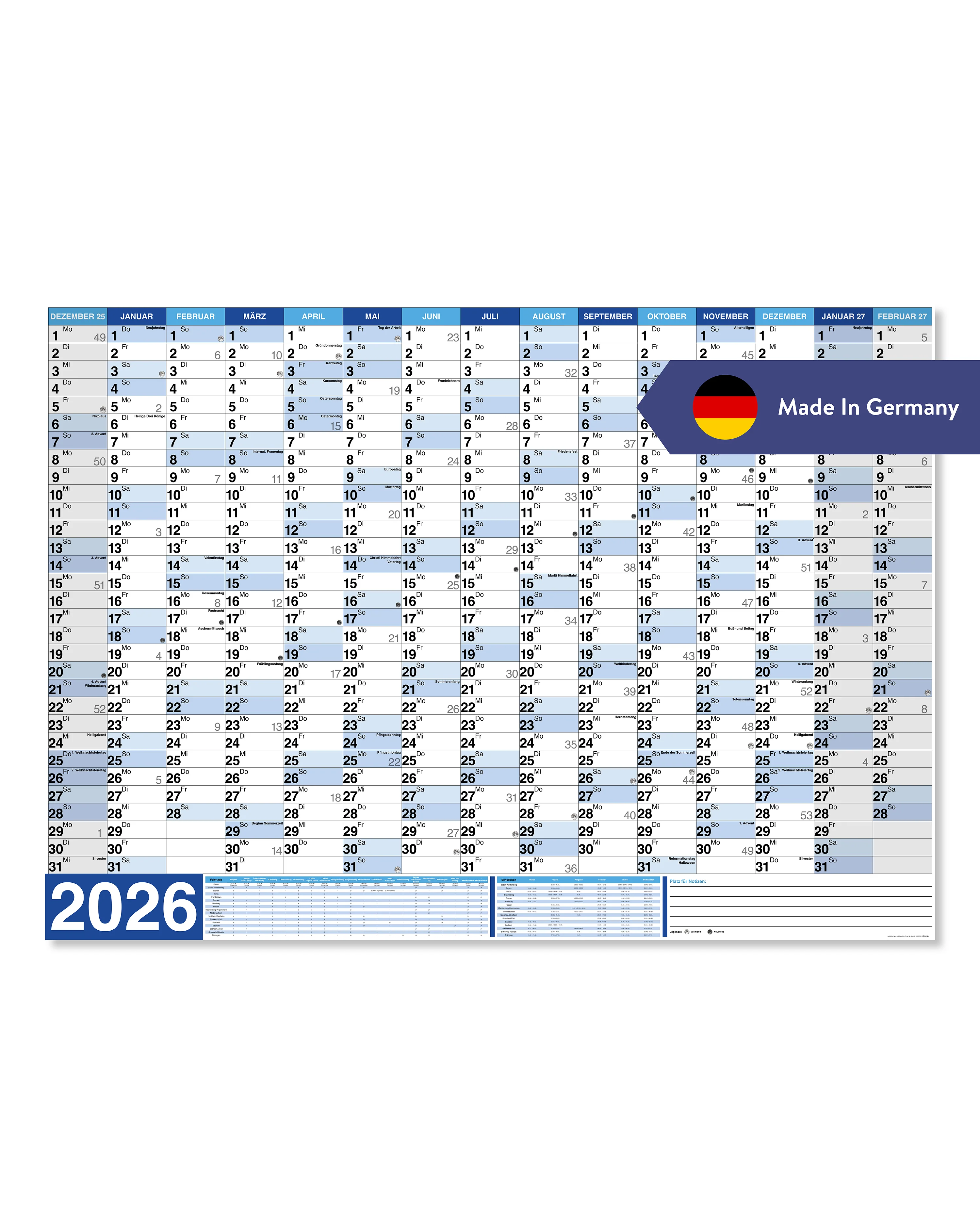 Wandkalender XXL Poster 2026 Papier 250 gr. / matt - Image 7