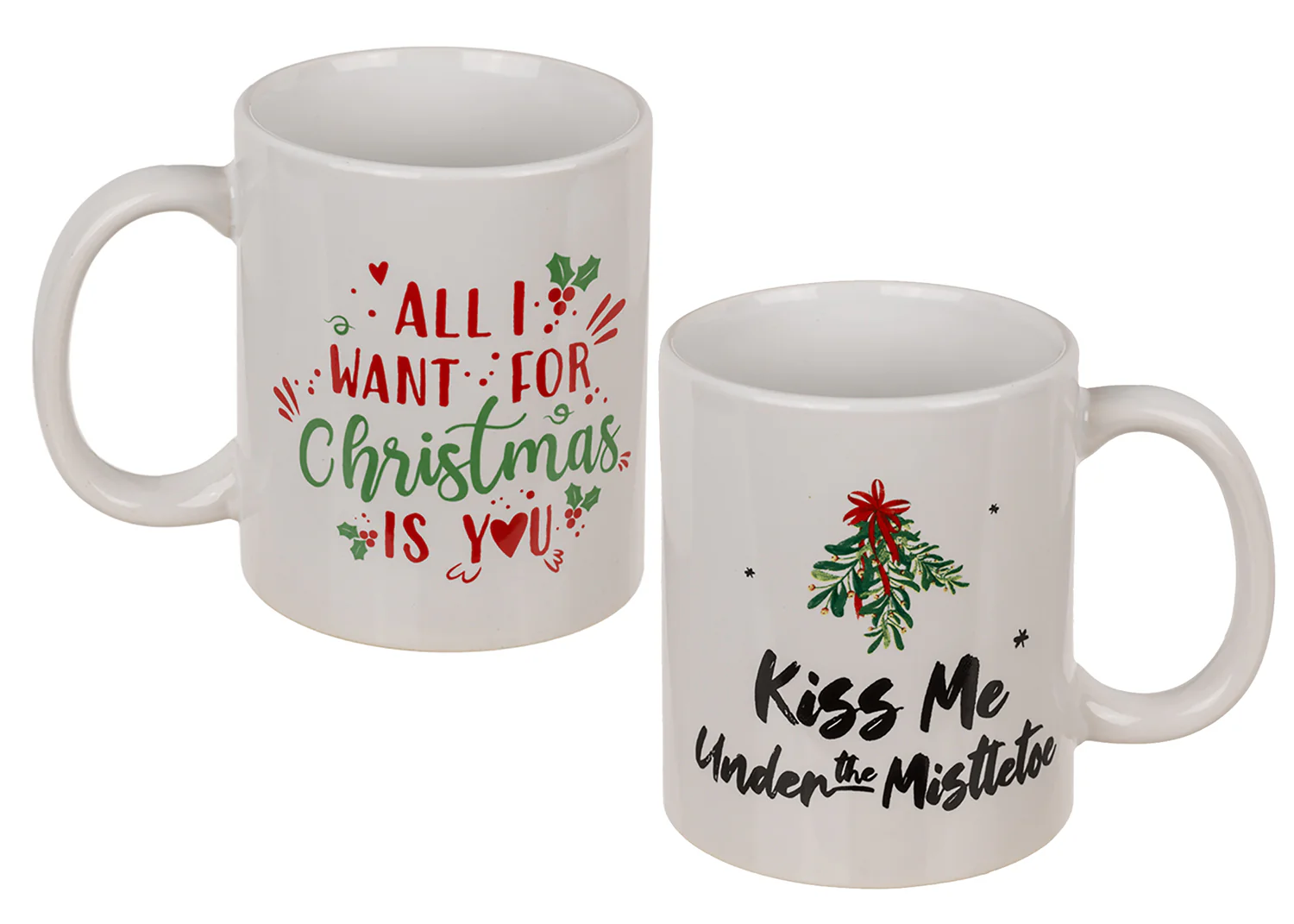 Weihnachts Tassen 2-er Set All I want & Mistletoe