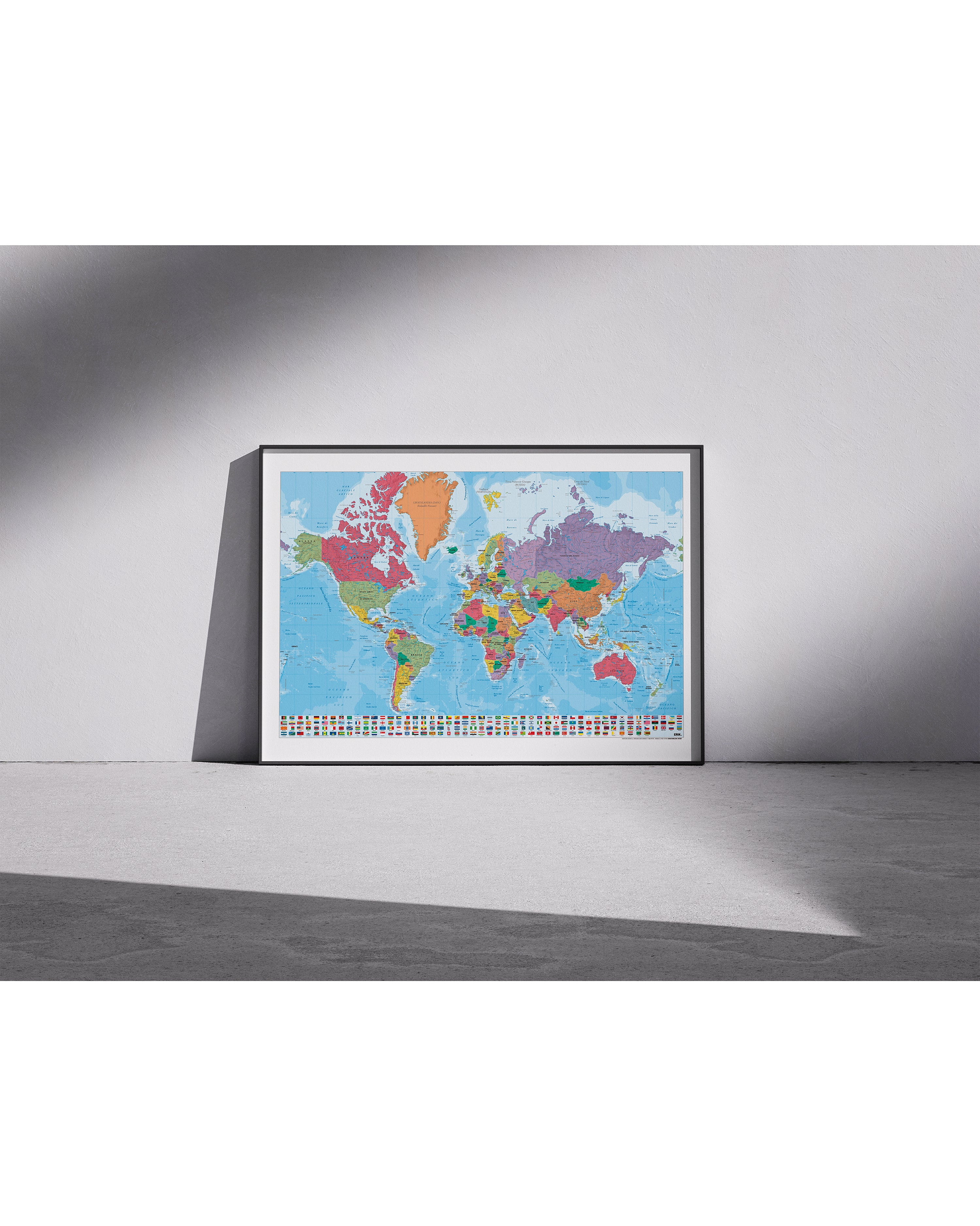 Weltkarte Poster mit Flaggen Mappa del Mondo - Image 3
