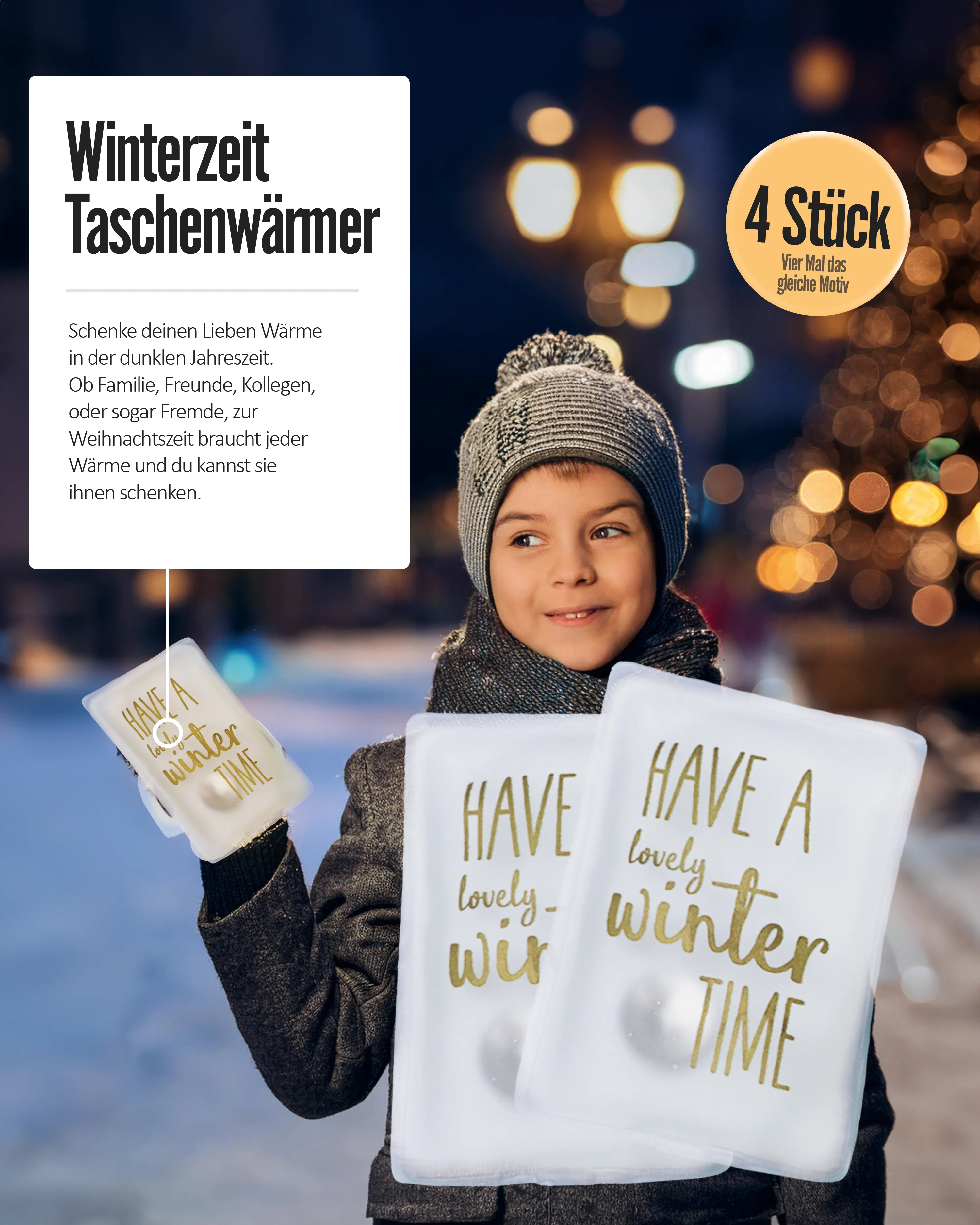 Winterzeit Taschenwärmer 4er Set Lovely Winter Time - Image 6