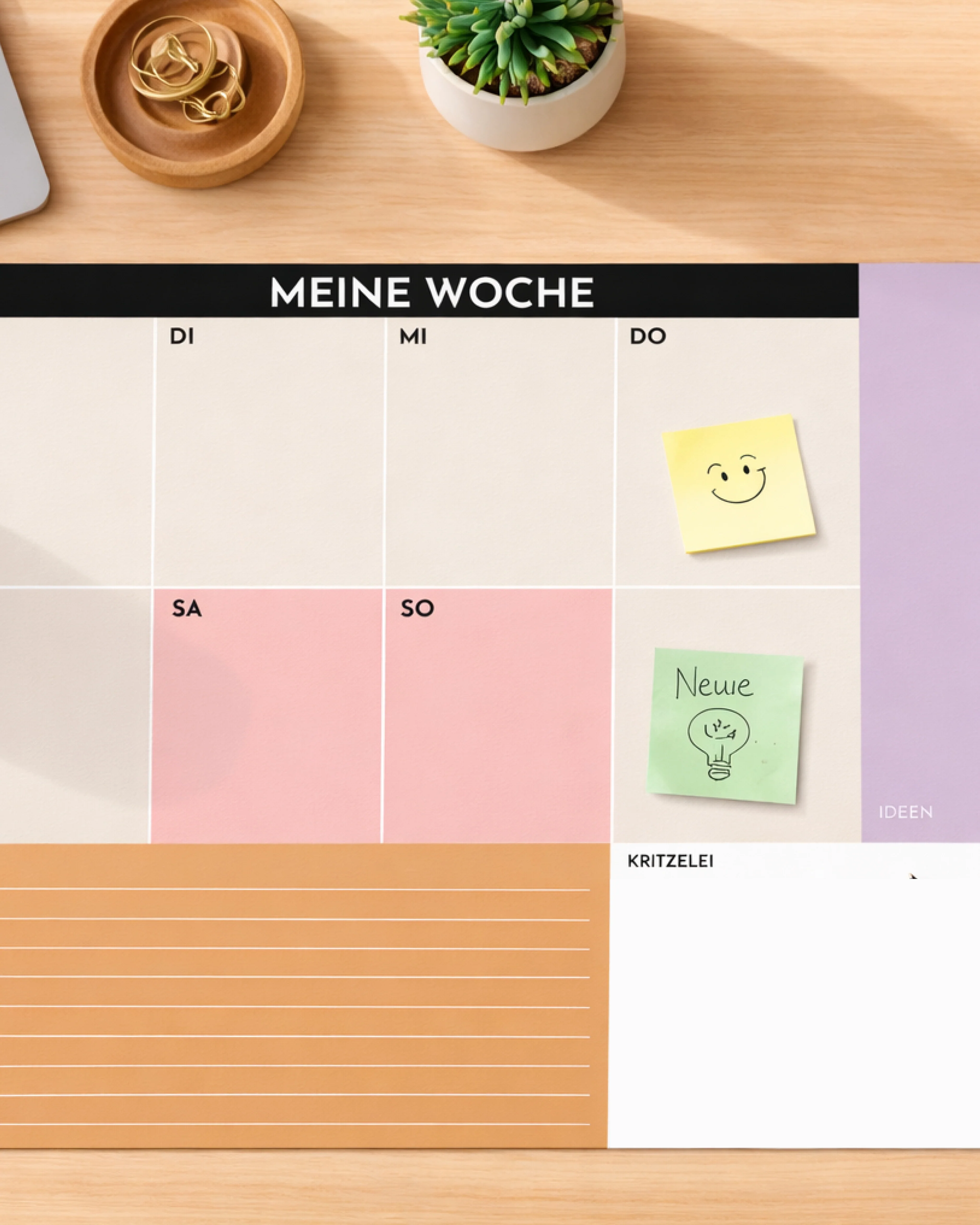 Wochenplaner Unterlage 2026 - Color Blocking Design - aus Papier & zum Abreißen mit 25 Blatt - Image 6