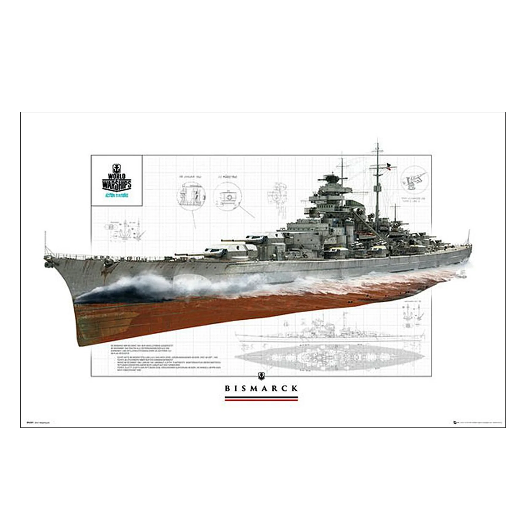 World of Warships Poster Schlachtschiff Bismarck