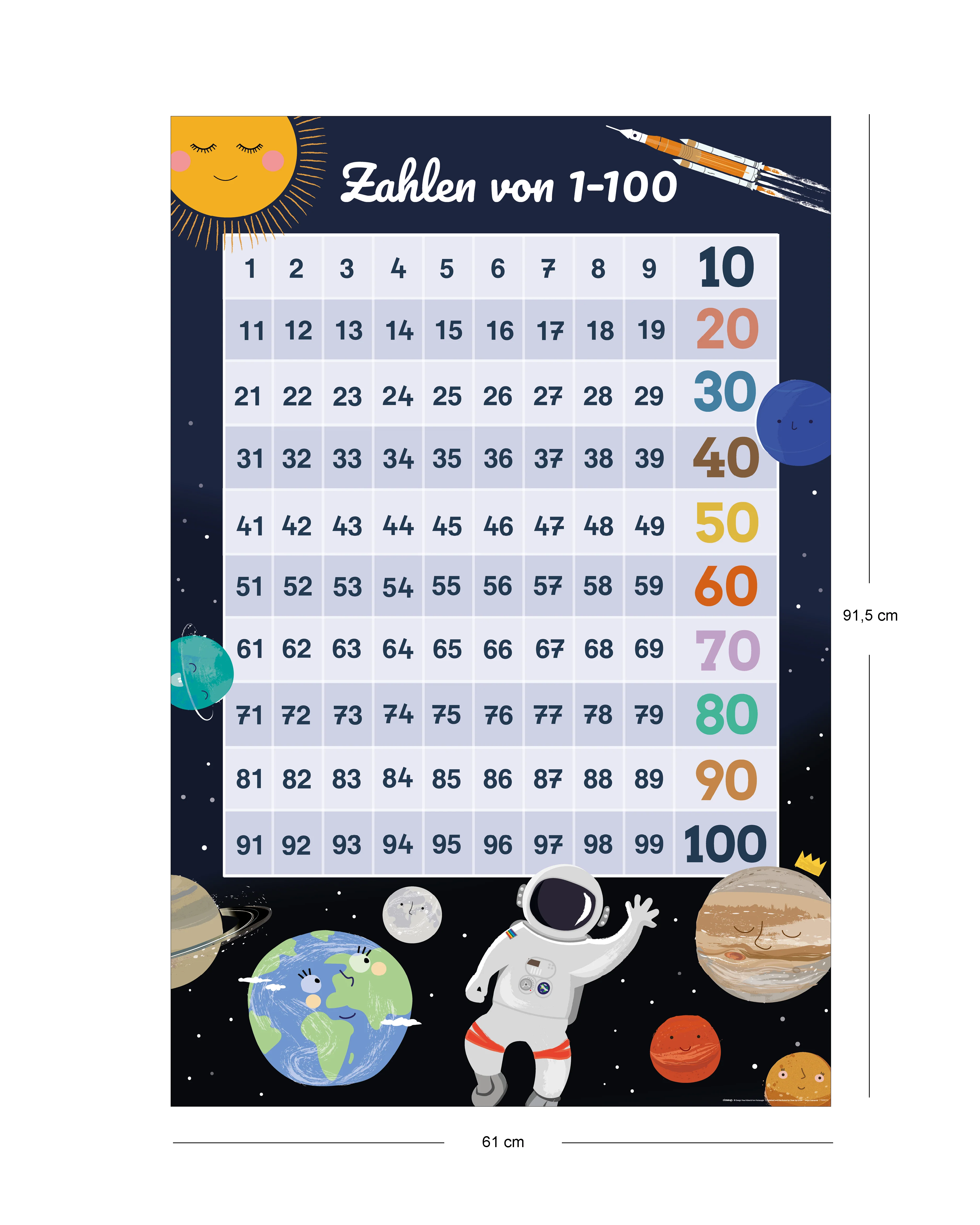 Zahlen 1-100 Universum & Astronauten Design - Image 2
