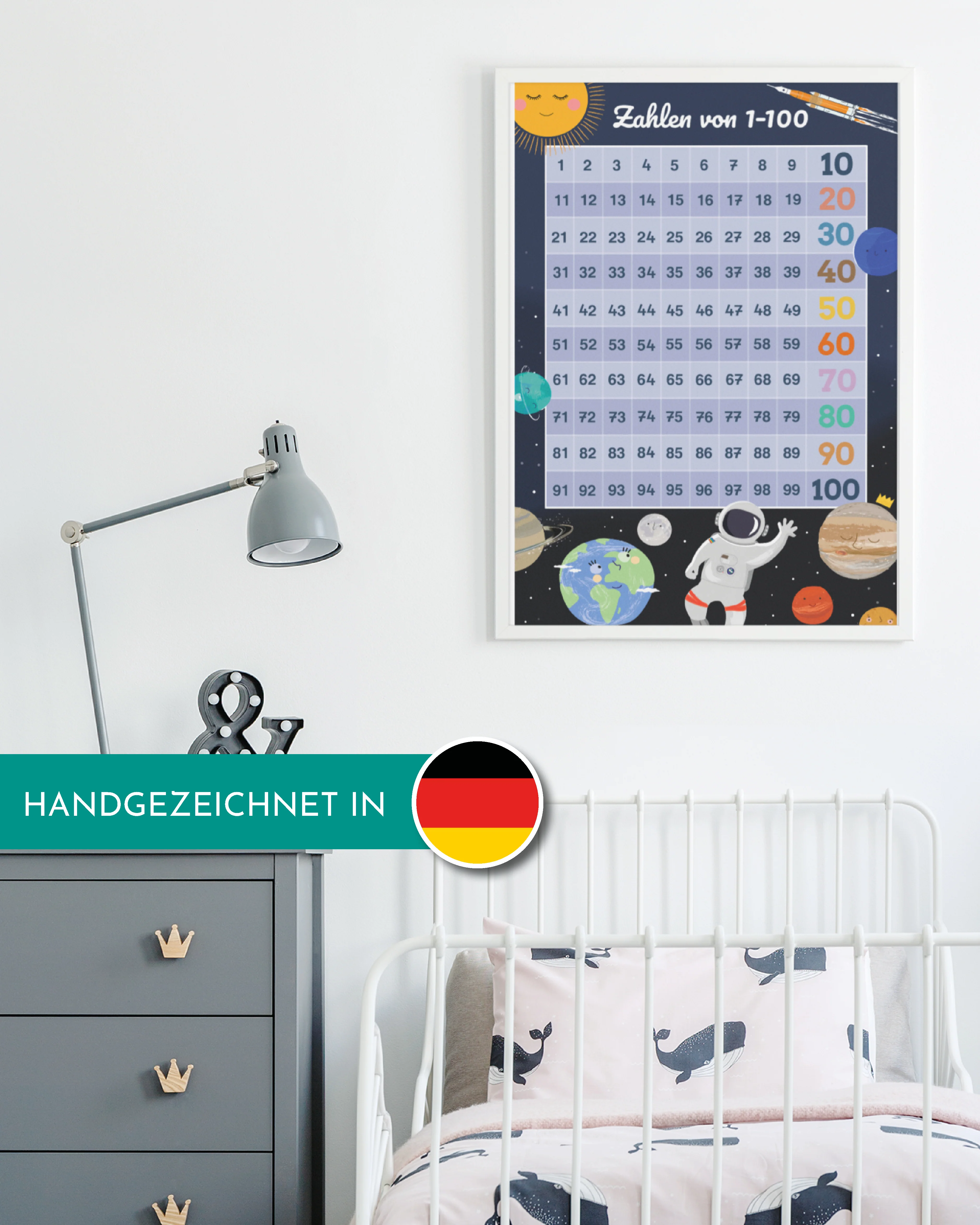 Zahlen 1-100 Universum & Astronauten Design - Image 3